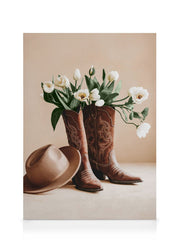 Poppies in Cowboy Boots Canvas print