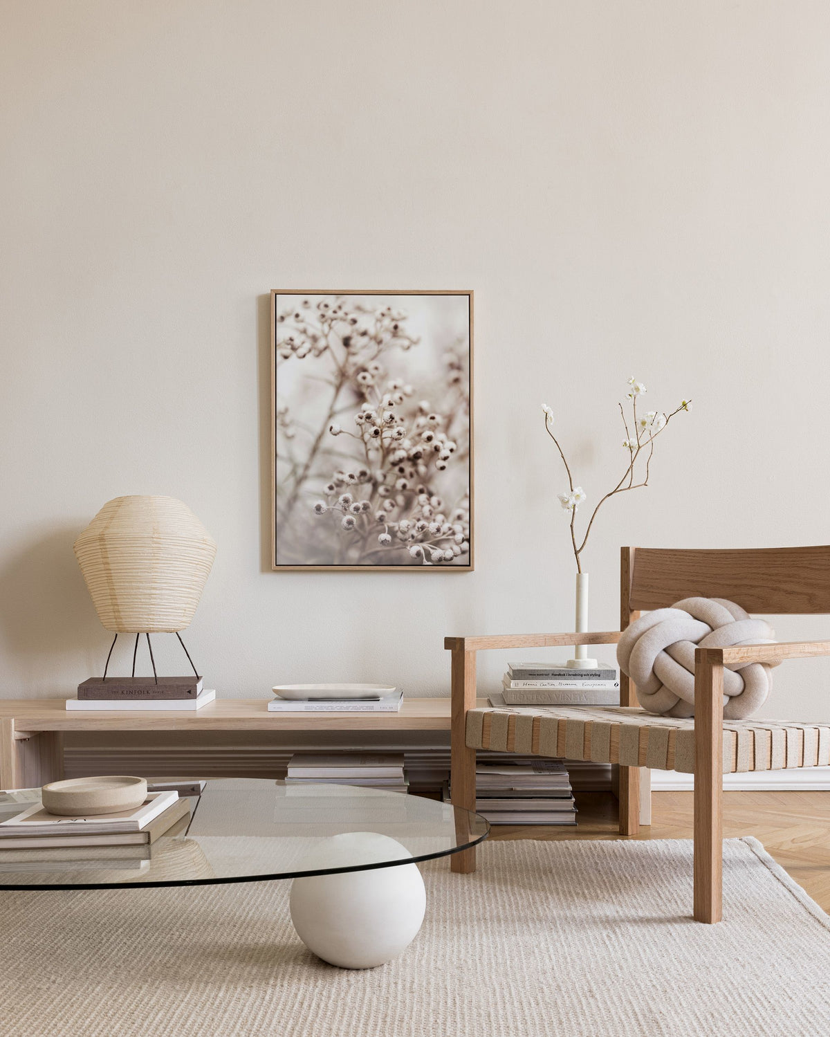 Beige Botanical Bokeh No2 Canvas print