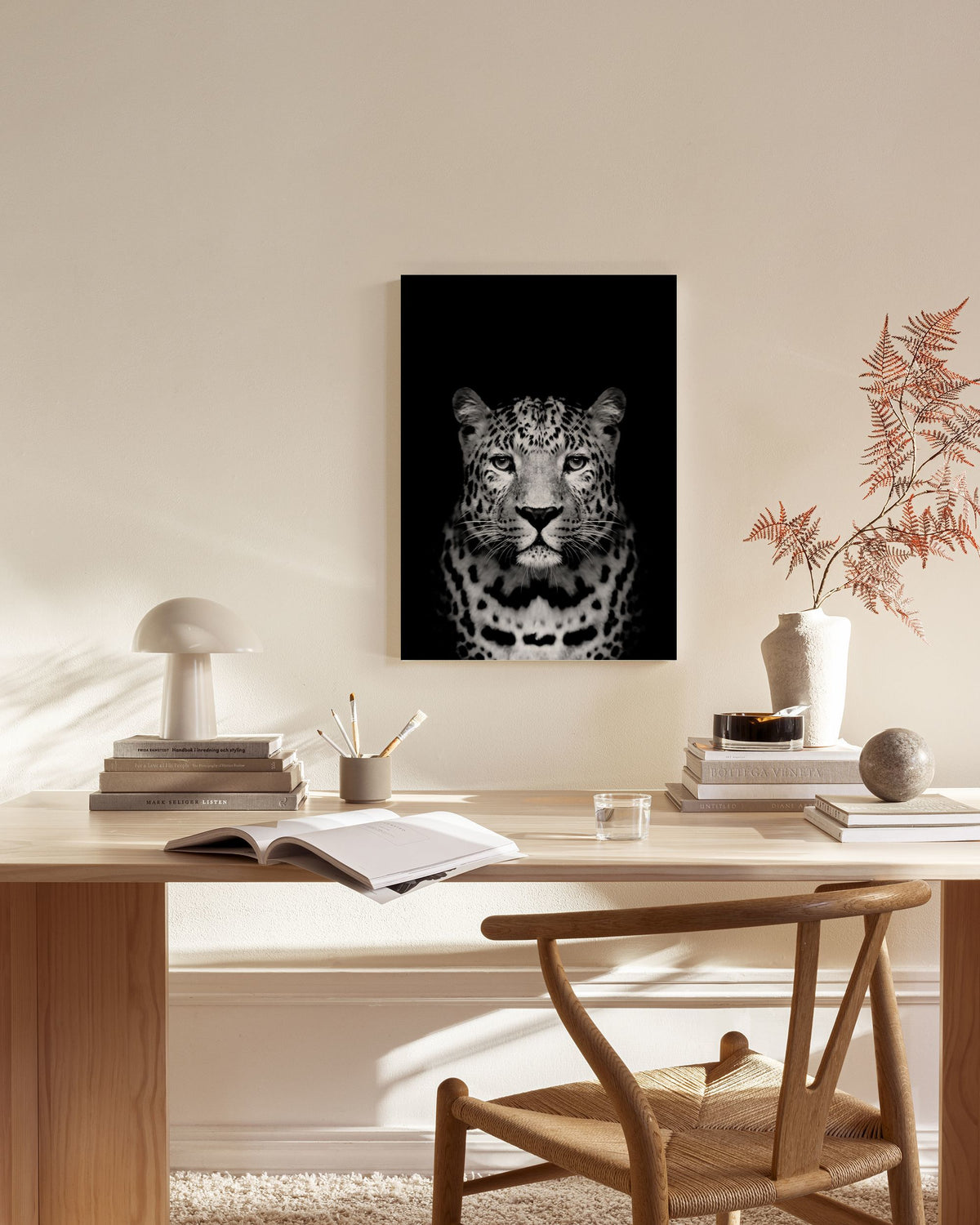 Leopard B&W Canvas print
