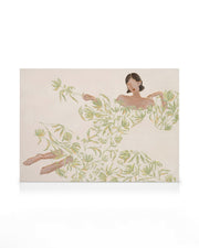 Lady in Green Floral Dress Canvas