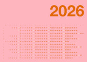 Pink Landscape Calendar 2026 Print