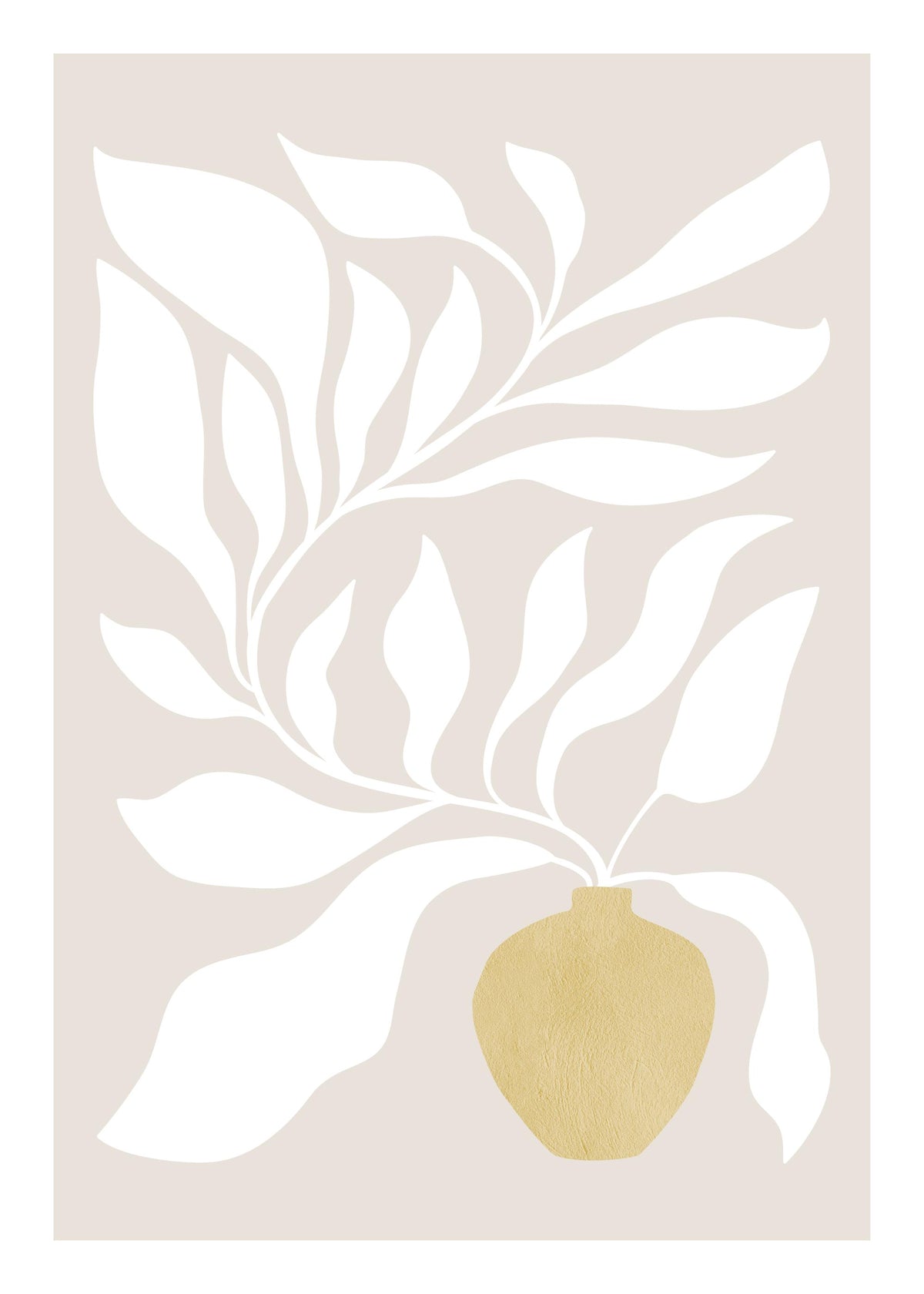 White Botanical Print