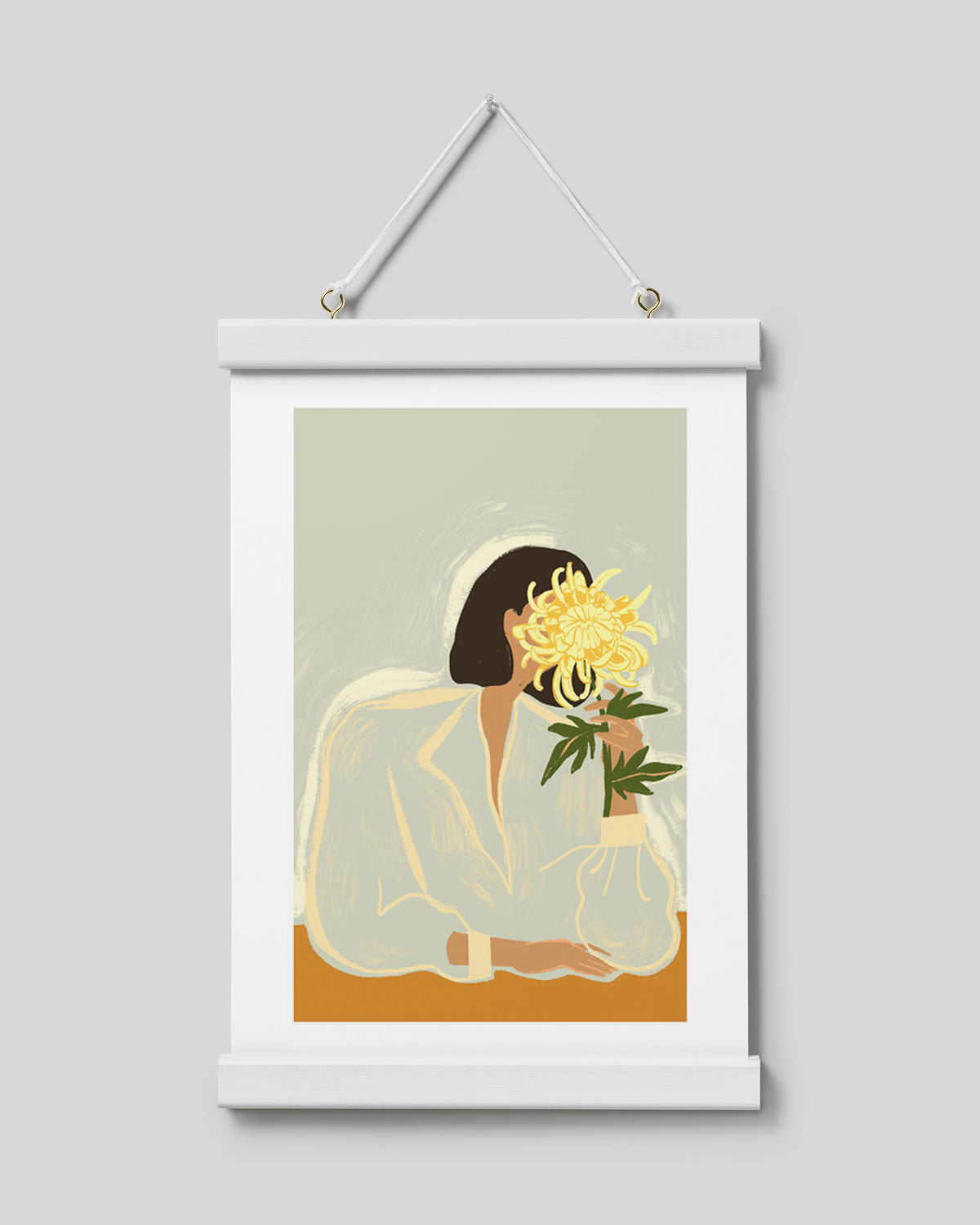 Poster hanger white 22 cm, magnet fastener