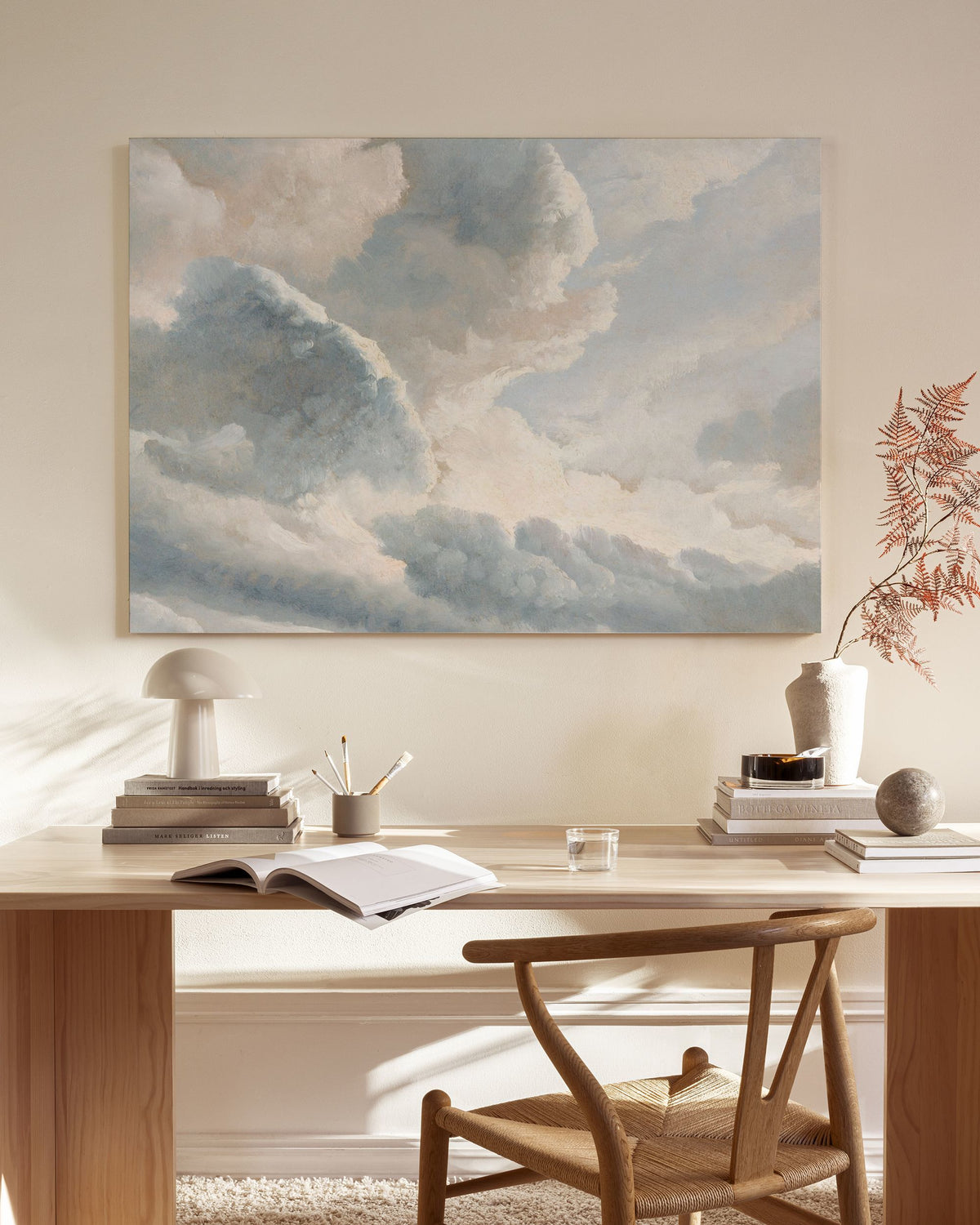Simon Denis - Study of Clouds with a Sunset near Rome Canvas print