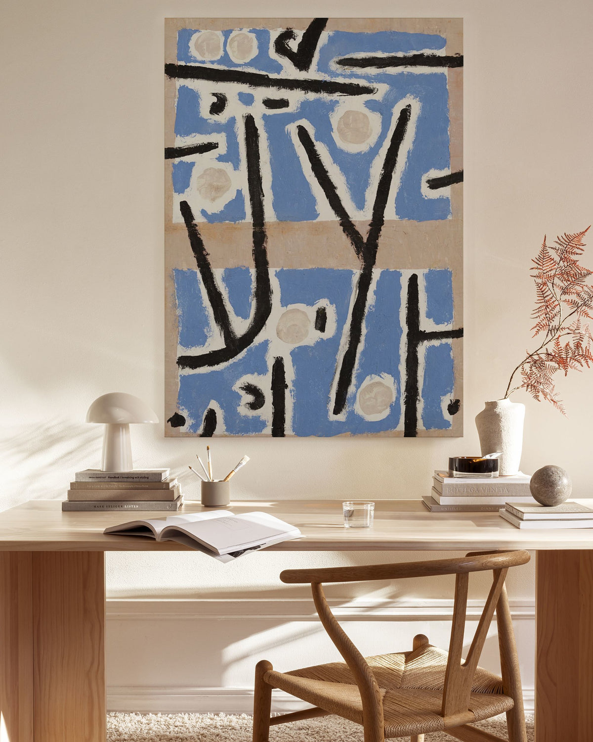 Paul Klee - Untitled Blue and Black Abstract Canvas print