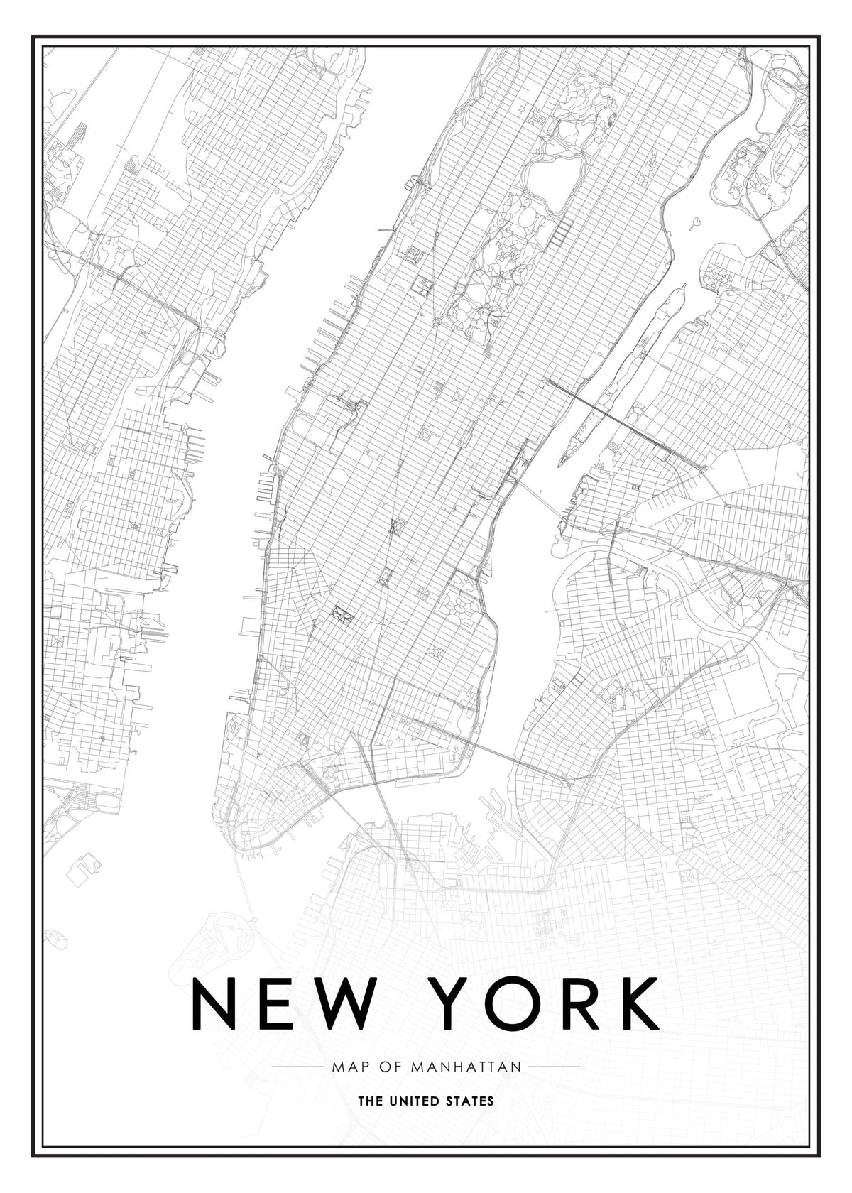 New York Map Print