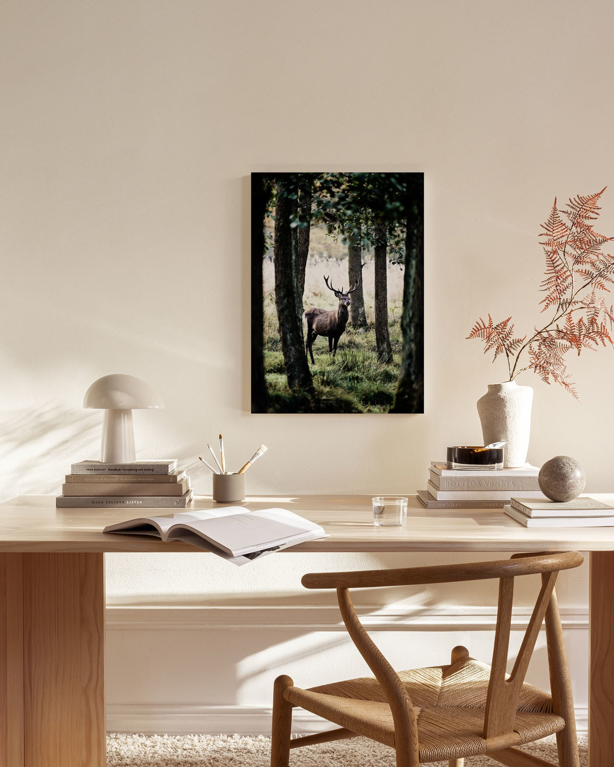Stag In Forest Canvas print