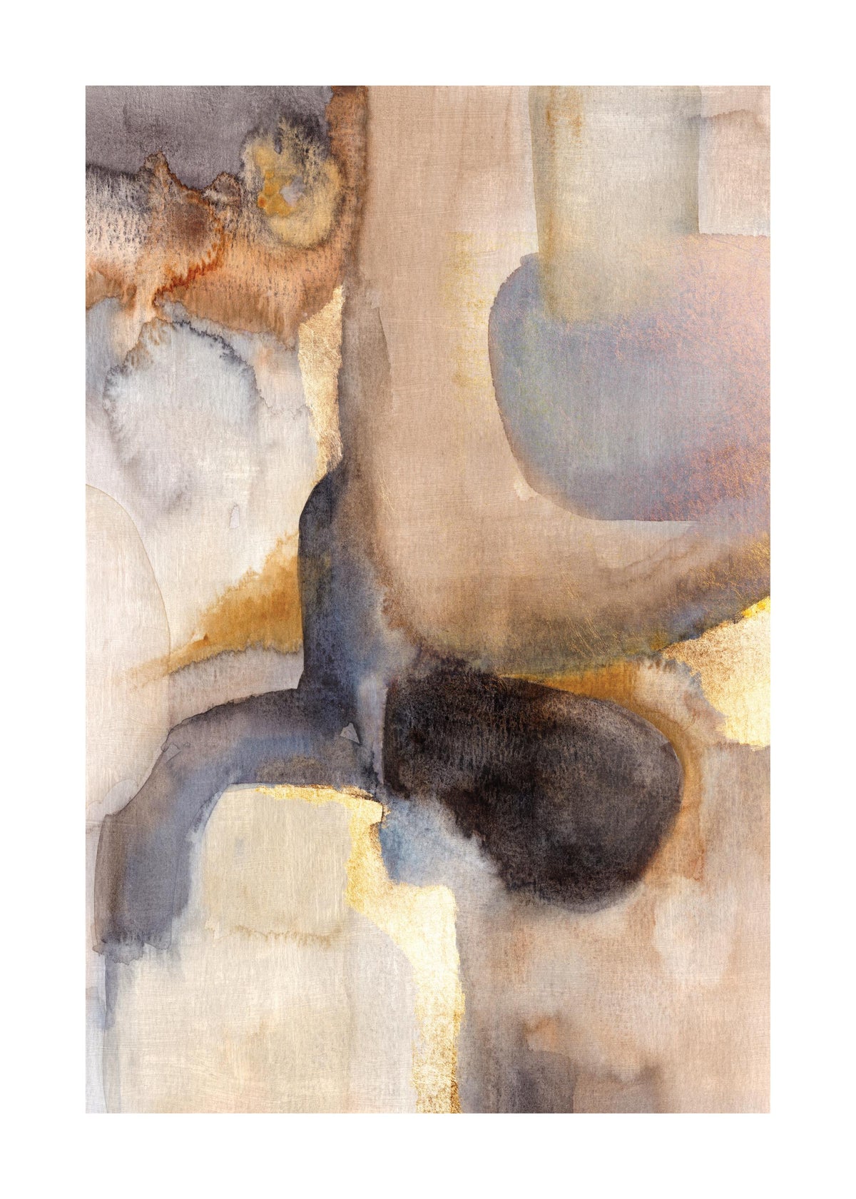 Golden Watercolor No1 Print