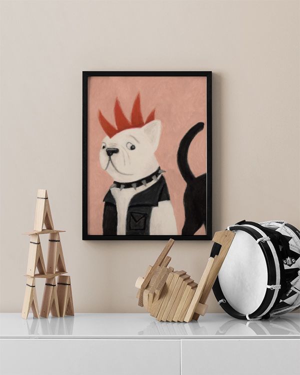 Frenchie Punk Print