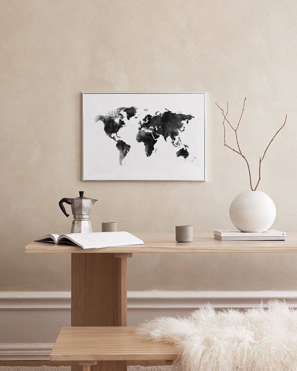 World Map Watercolor, Print