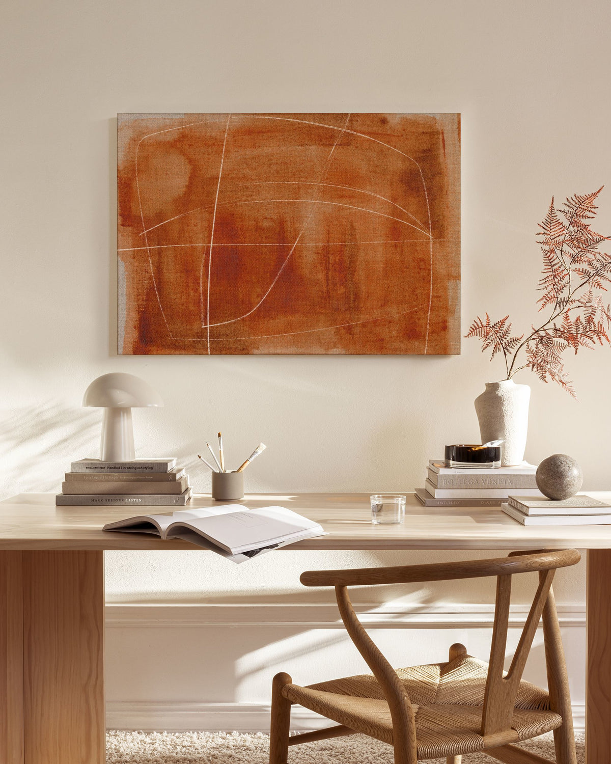 Terracotta Lines Canvas print