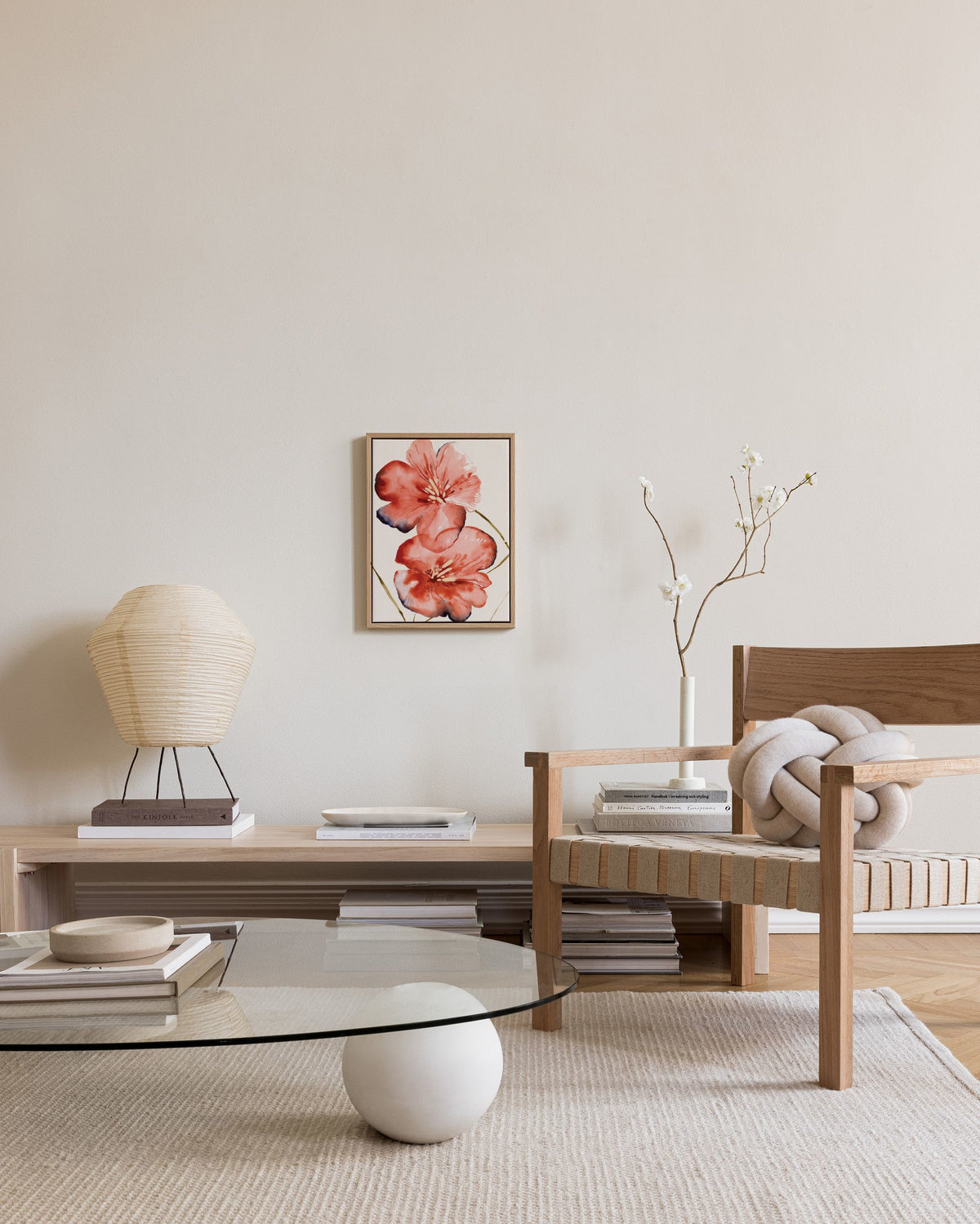 Soft Red Flowers Canvas print