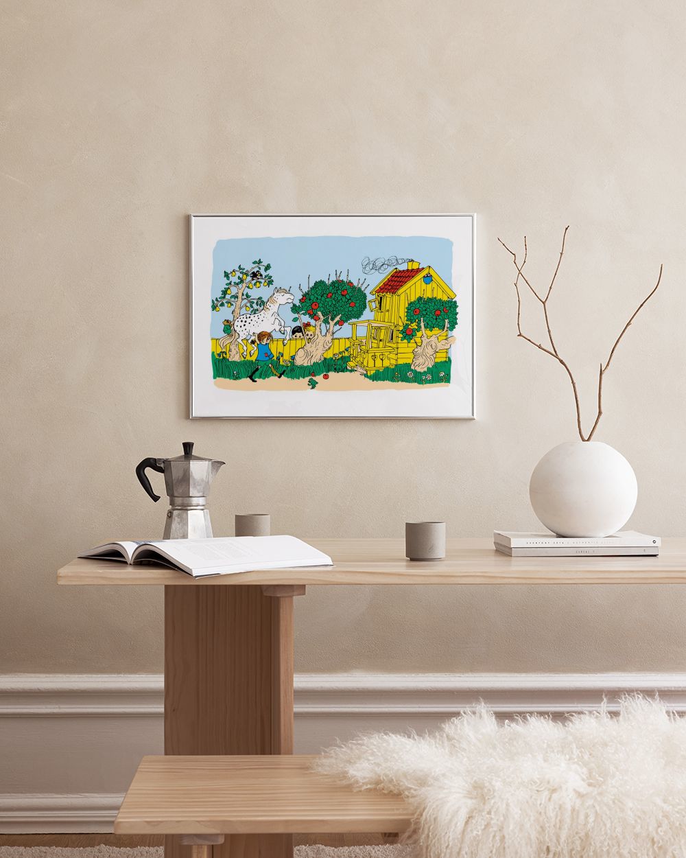 Pippi Longstocking and Villa Villekulla Print