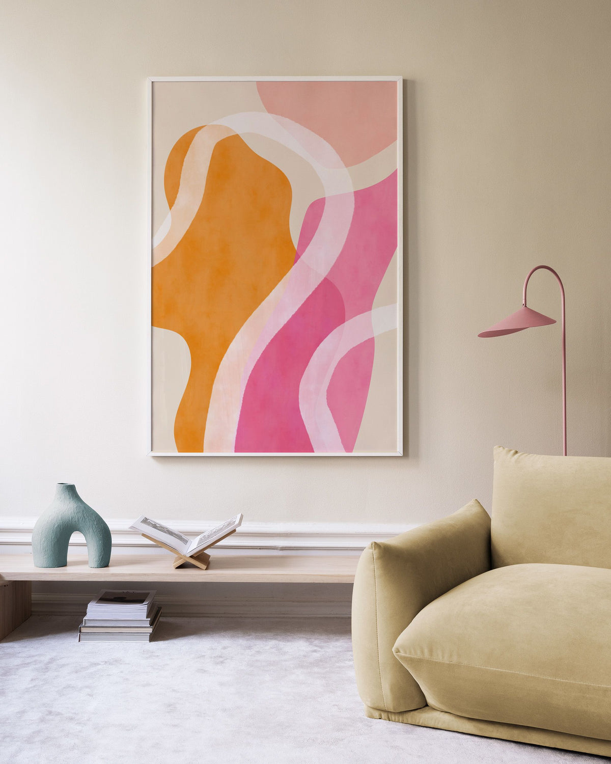 Abstract Pink Shapes No1 Print