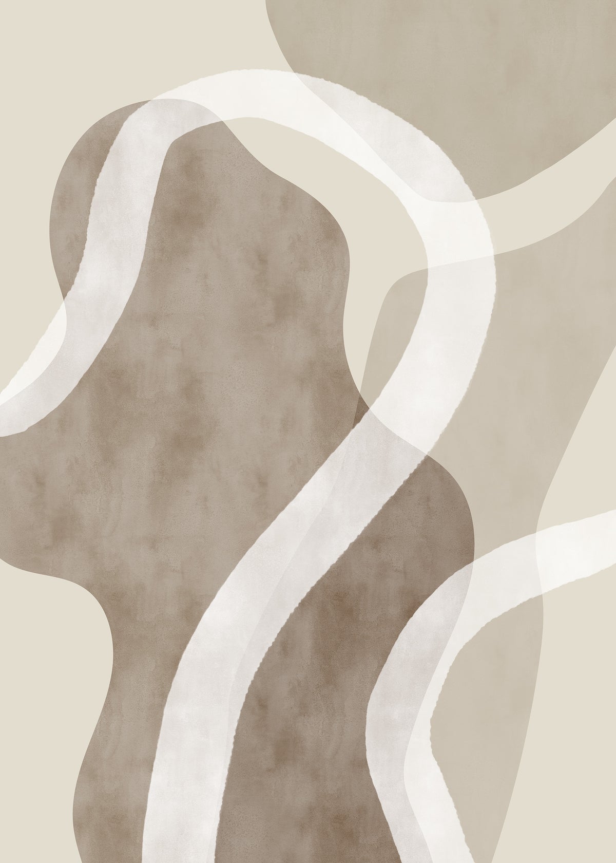 Abstract Brown Shapes No1 Print
