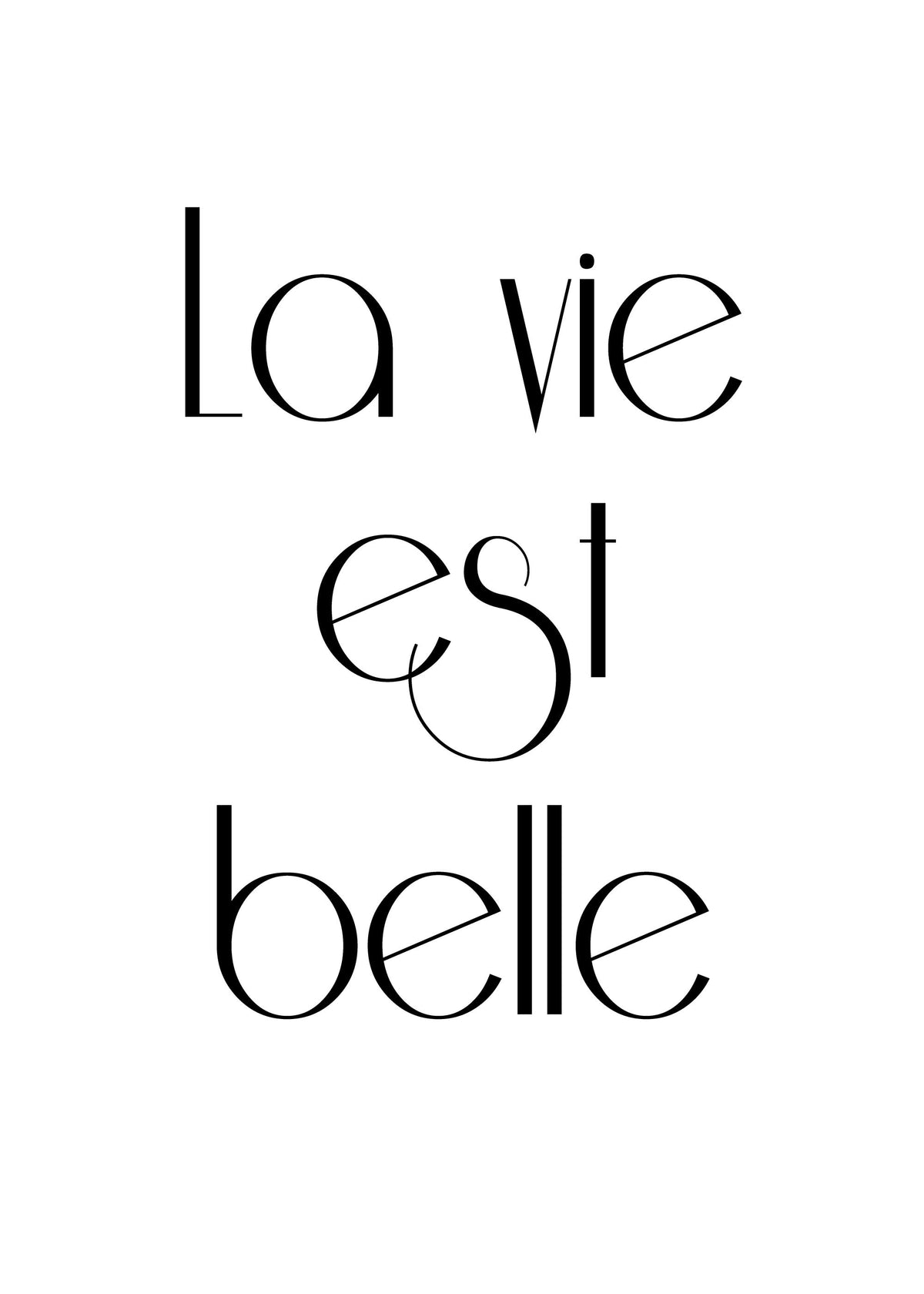 La Vie Est Belle Print