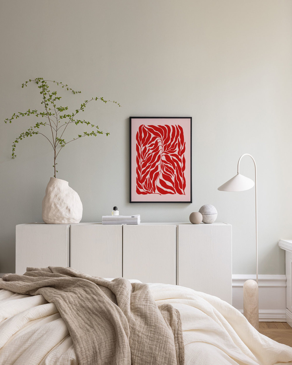 The Print Republic - Red & Pink Botanical Canvas print
