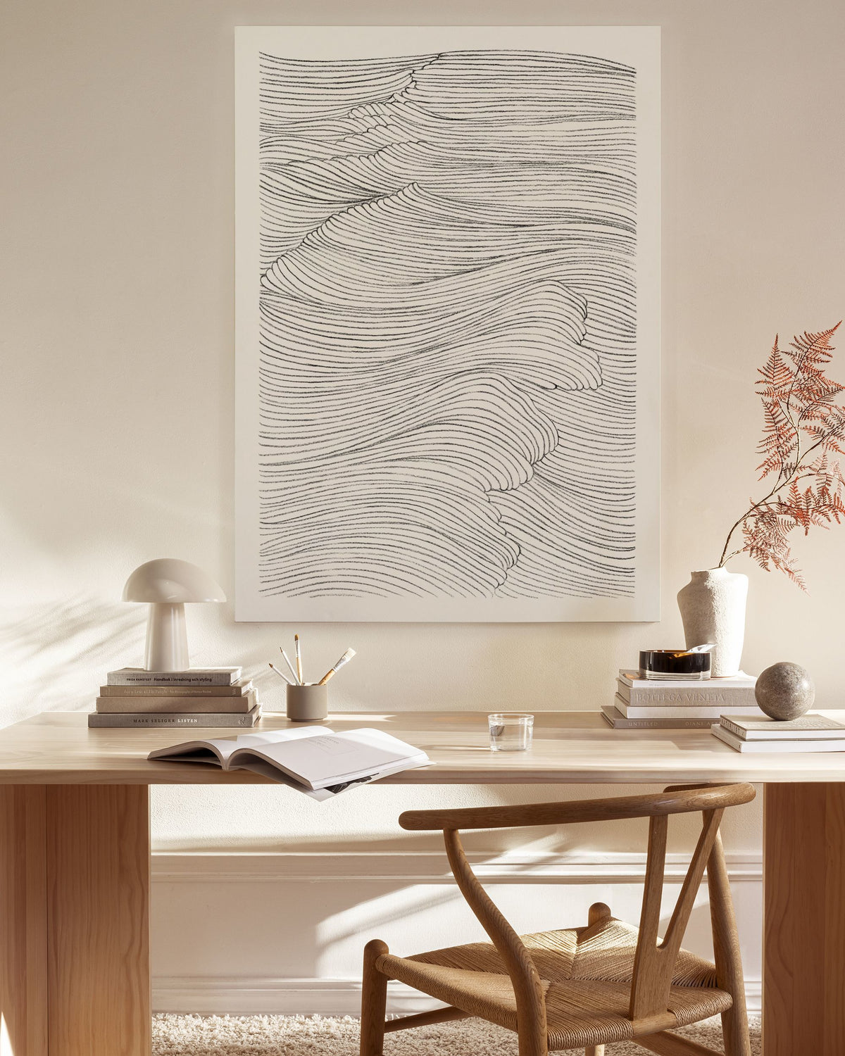 Waves in Line Canvas
