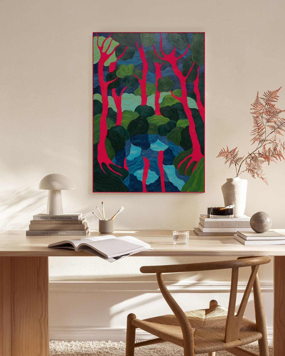 Fluorescent Wood Canvas print