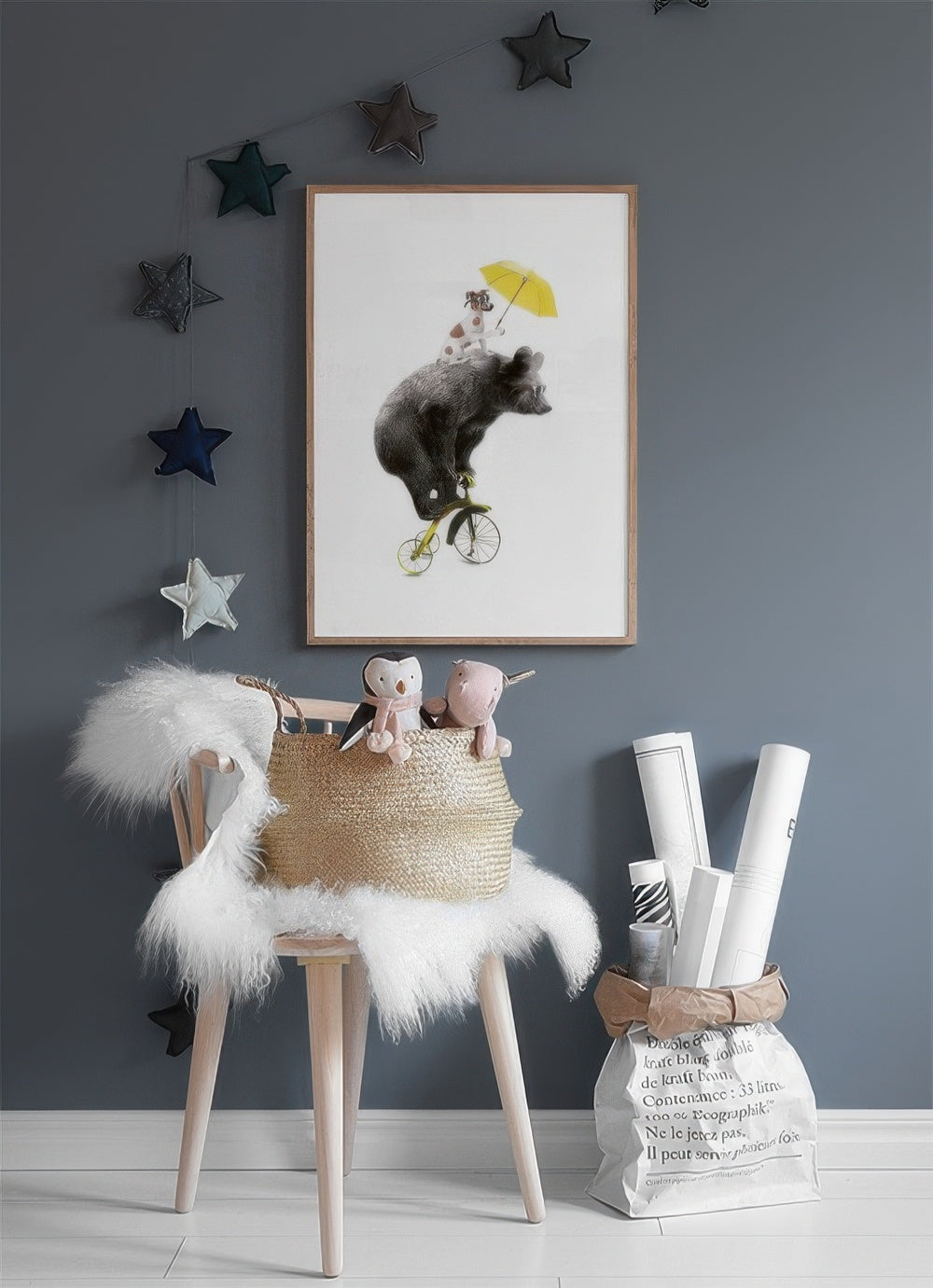 Bear On Yellow Bike, Print