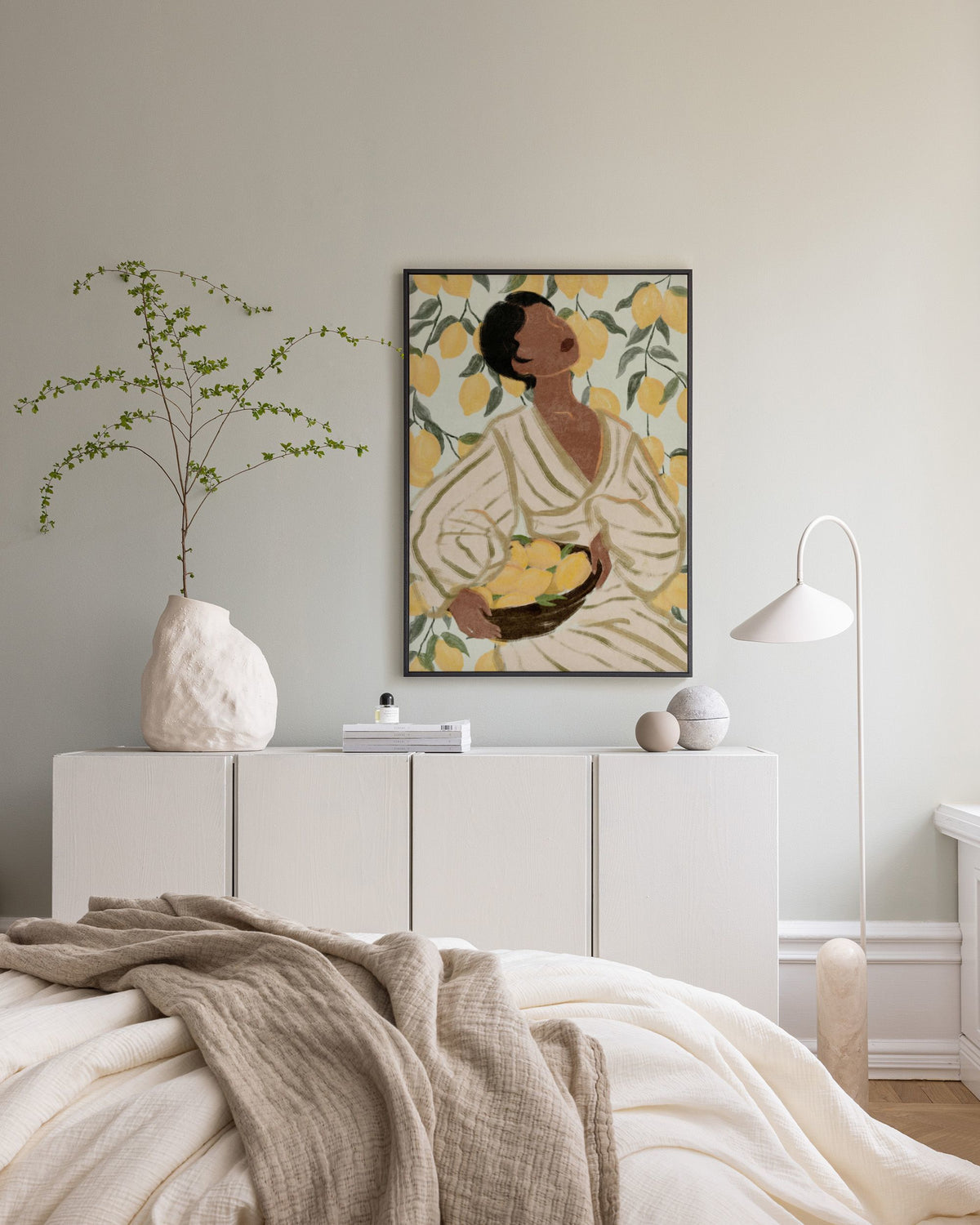 Woman in Citrus Garden Canvas print