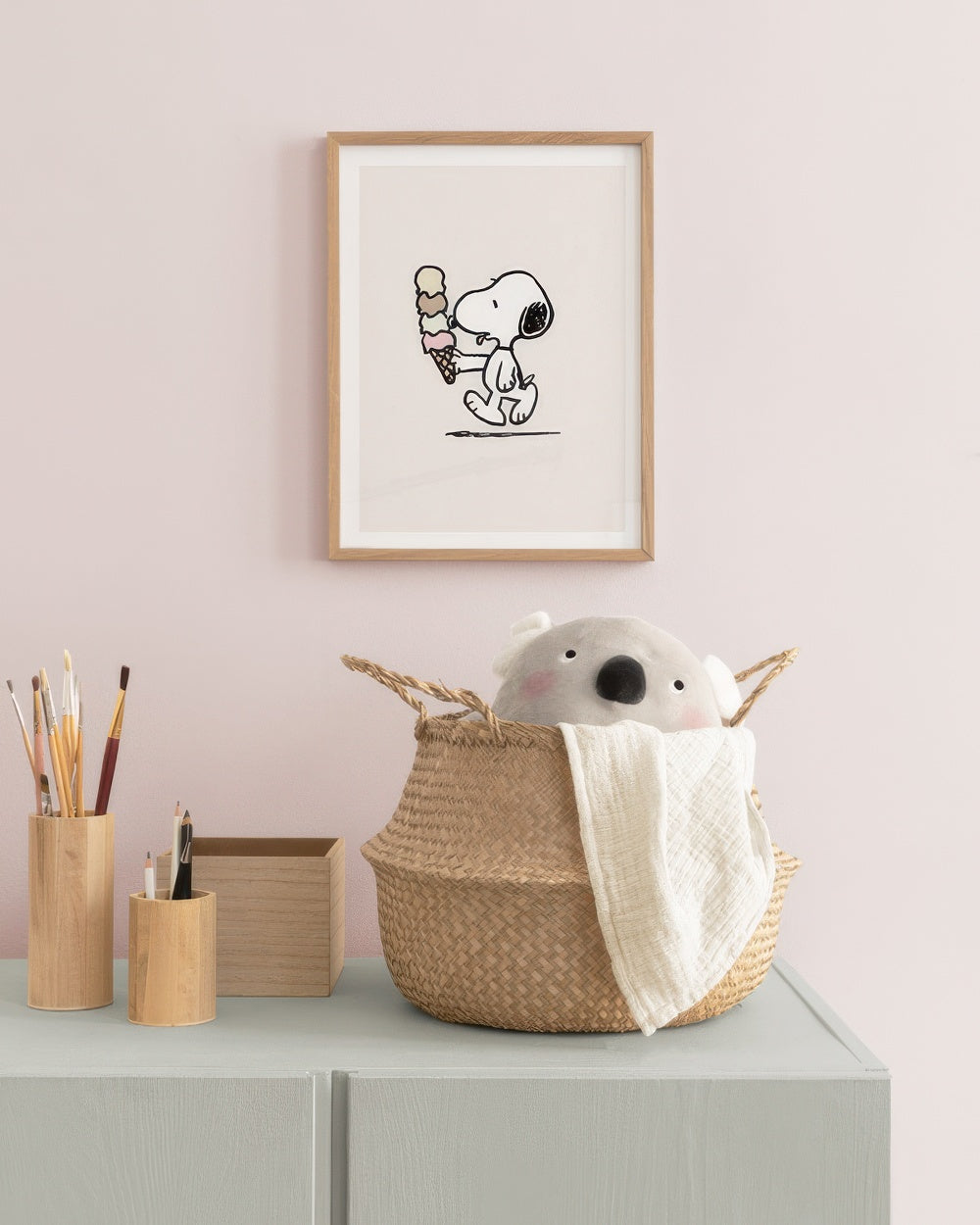 Snoopy Eating Ice Cream Print