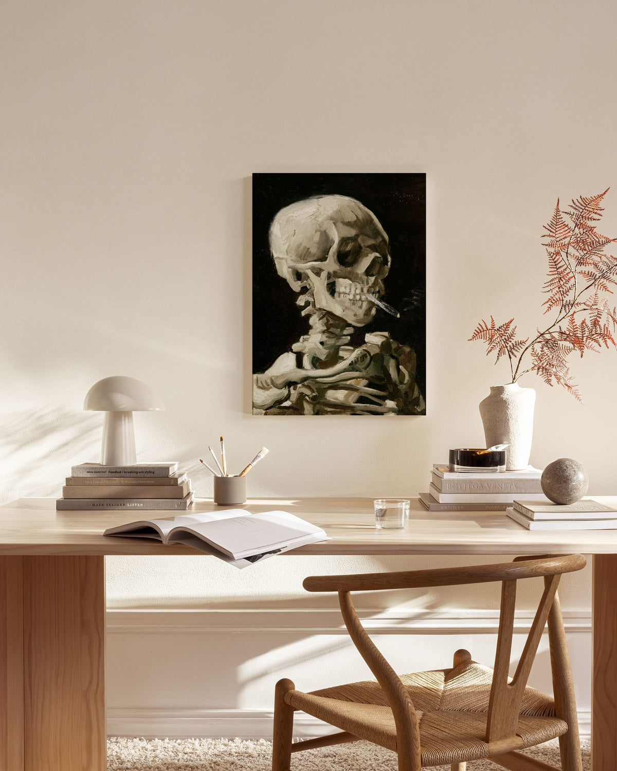 Van Gogh - Head of a Skeleton With a Burning Cigarette Canvas print