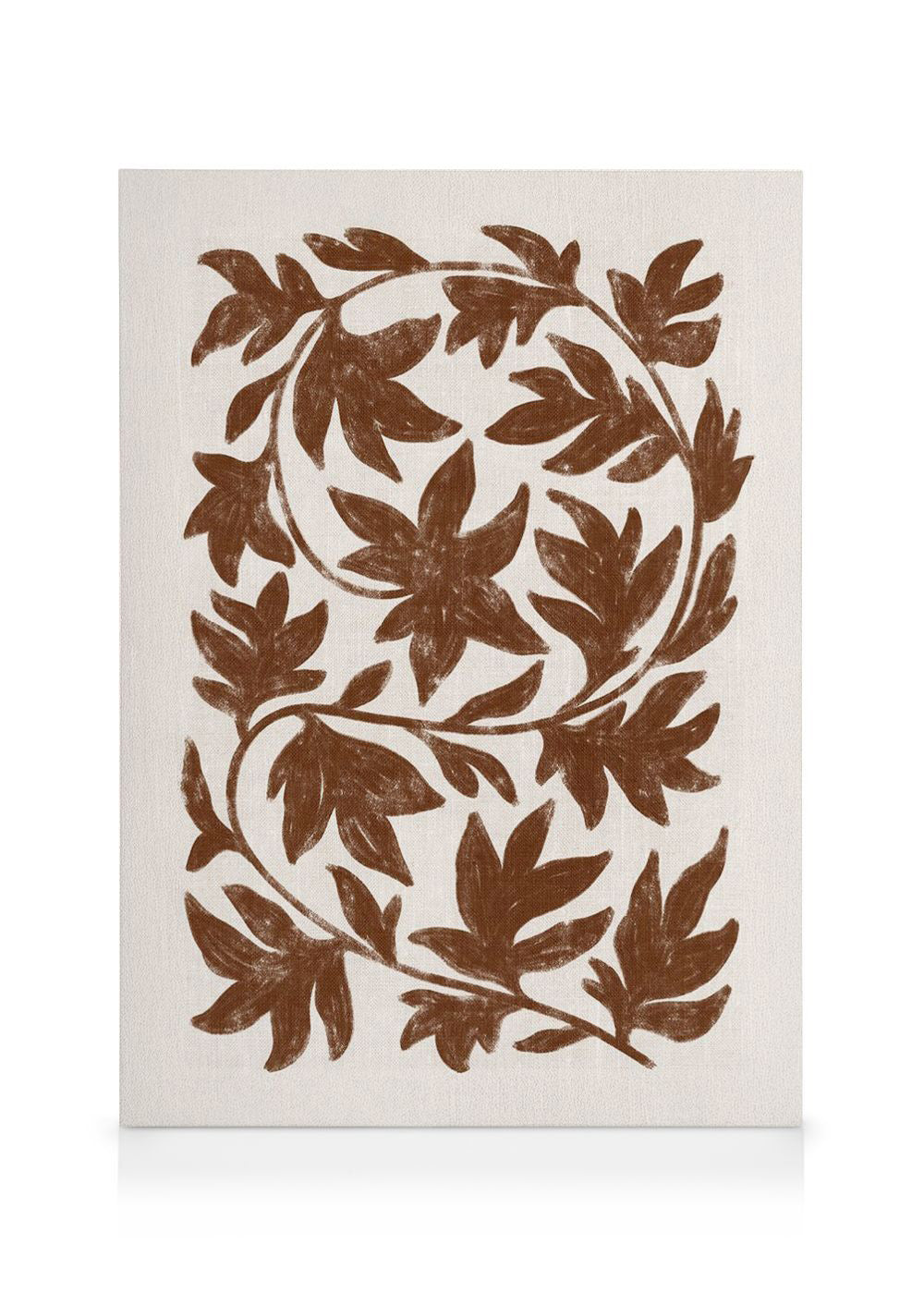 Brown Botanical on Linen Canvas print