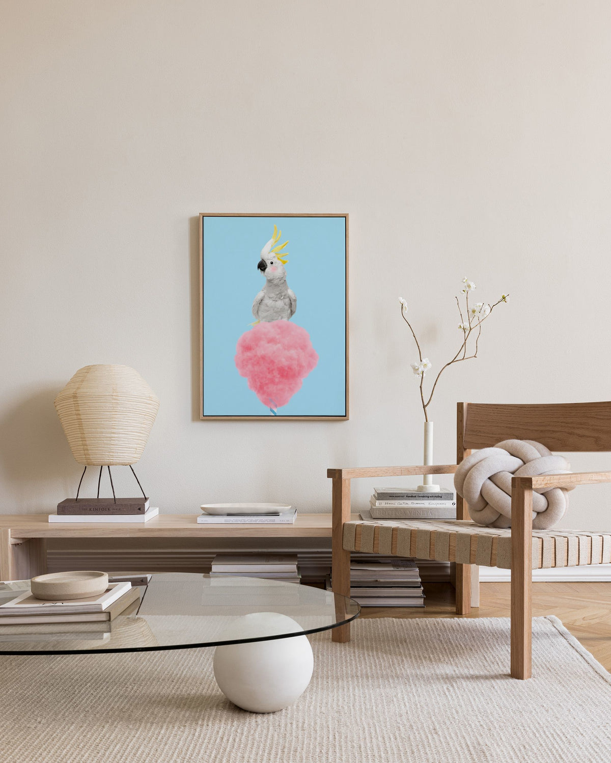 Cotton Candy Cockatoo Canvas print