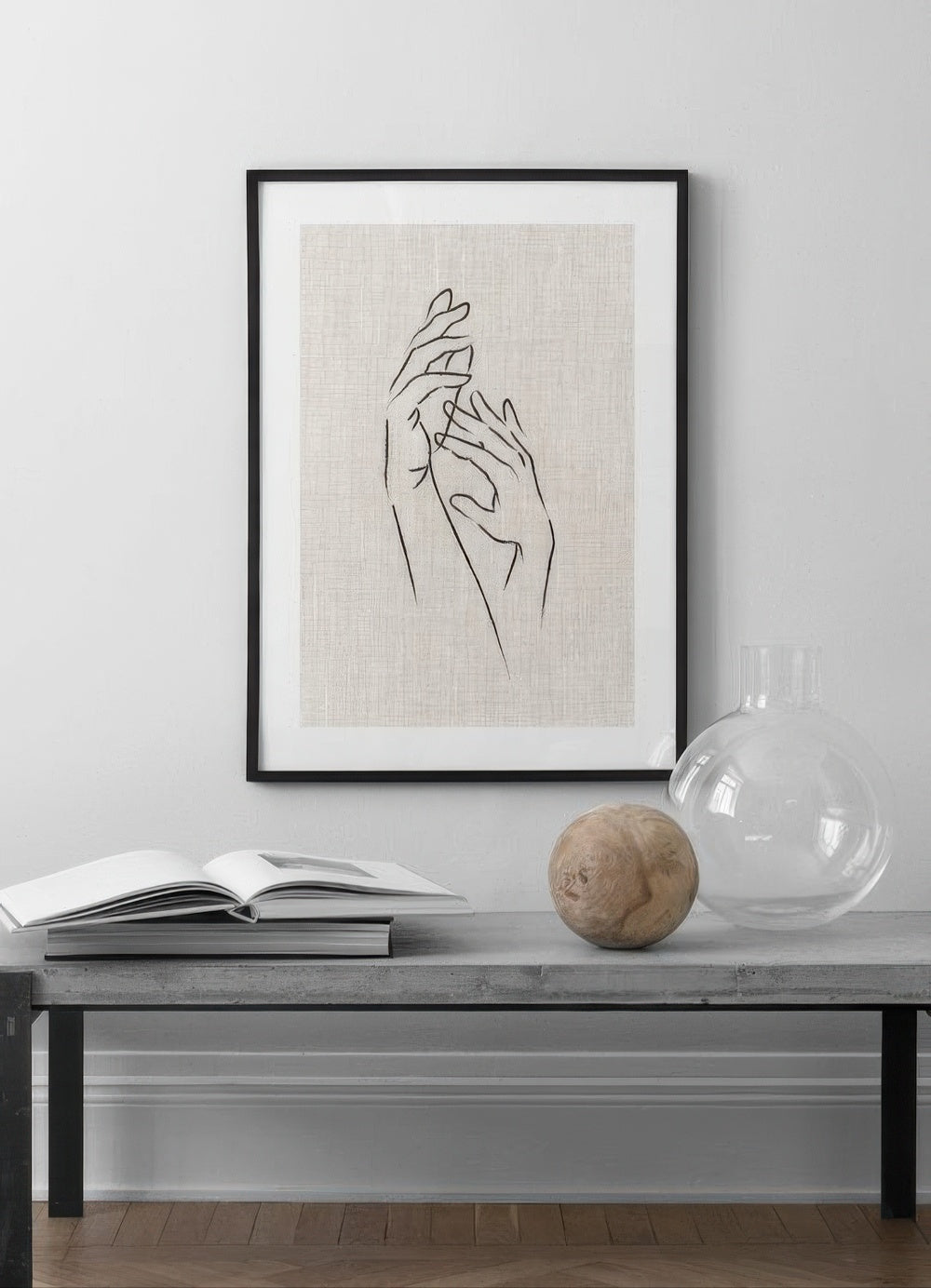Texture Line Hands Print