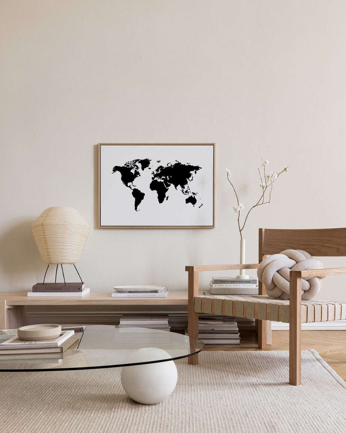 World Map Canvas print, Bow
