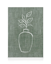 Green Linen Vase Canvas print