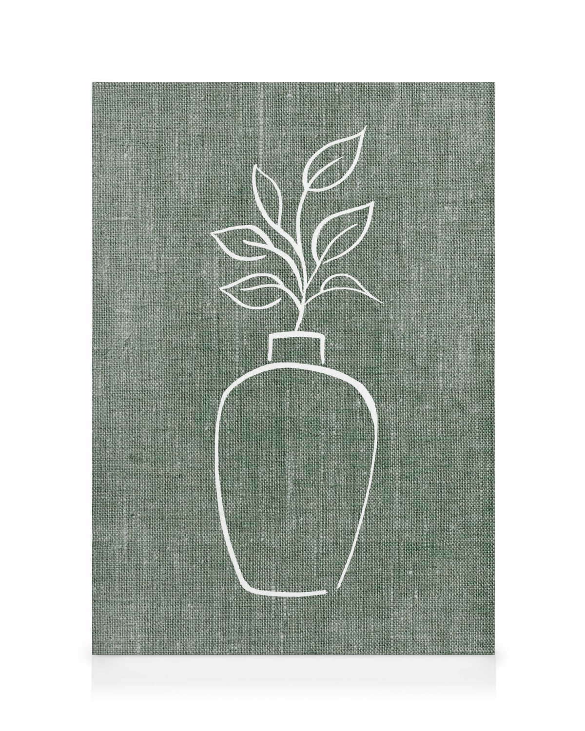 Green Linen Vase Canvas print