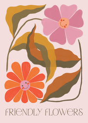 Friendly Flowers Print Print
