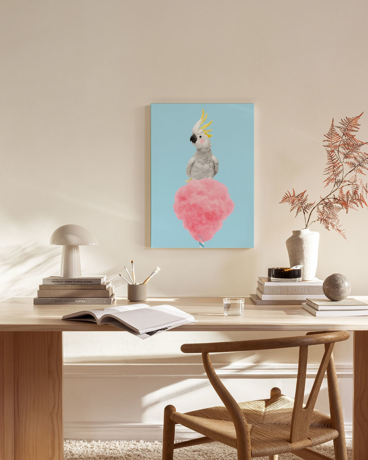 Cotton Candy Cockatoo Canvas print