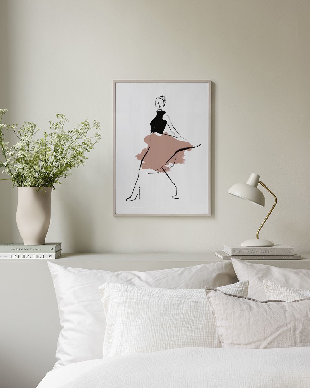Pink Skirt Illustration Print