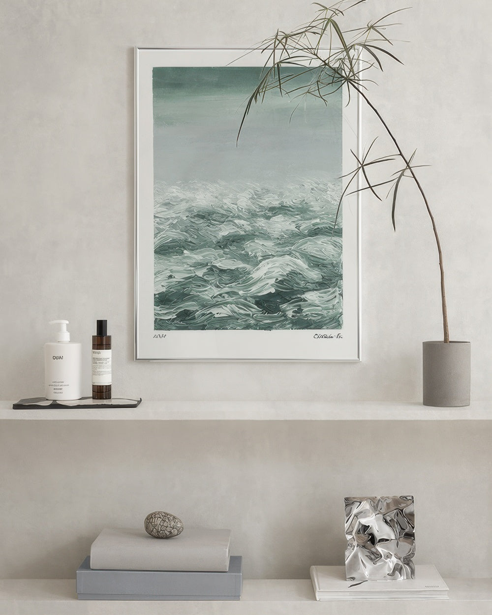 Waves in Green Print