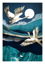 SpaceFrog Designs - Midnight Cranes Print