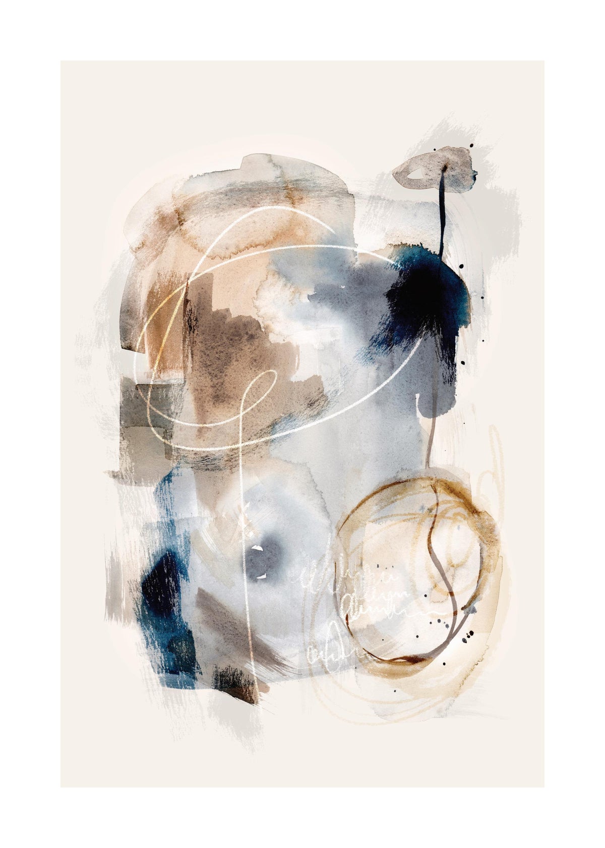 Abstract Watercolor Brushes No1 Print