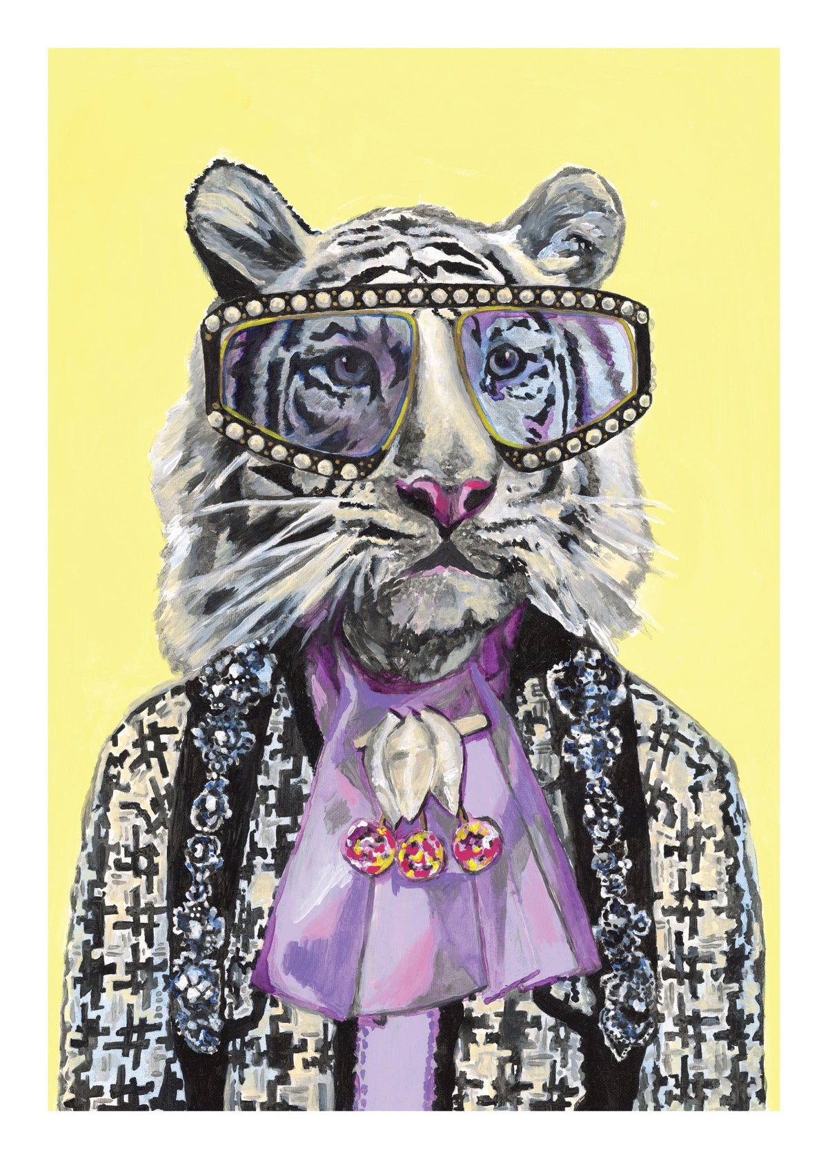Heather Perry - Artsy White Tiger Print