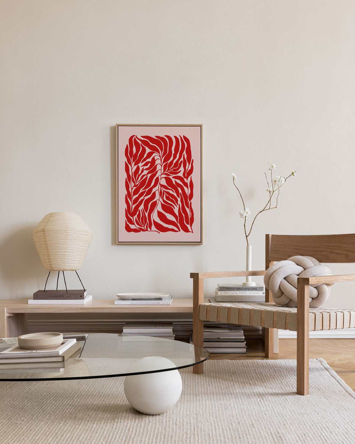 The Print Republic - Red & Pink Botanical Canvas print