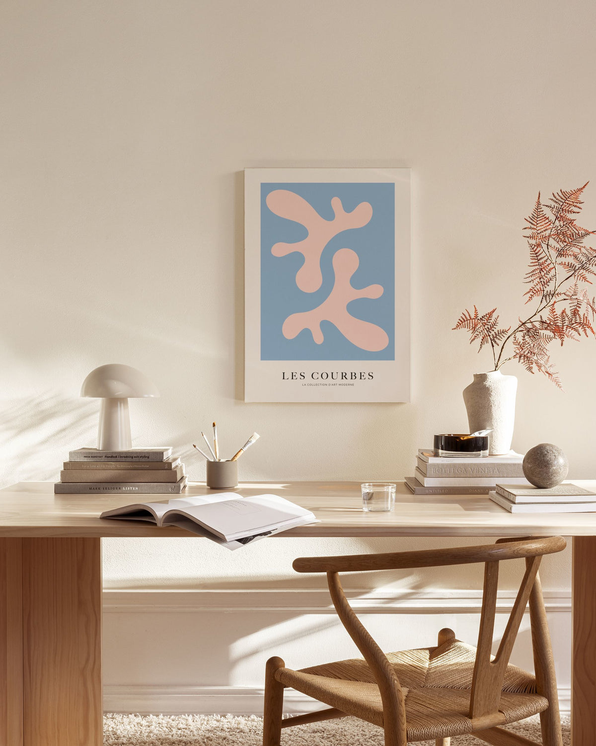 Les Courbes Bleu Canvas print