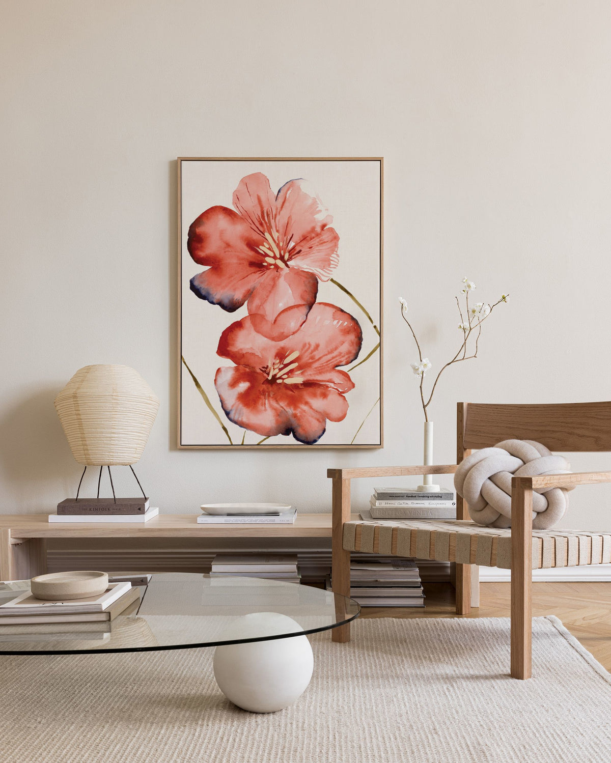 Soft Red Flowers Canvas print