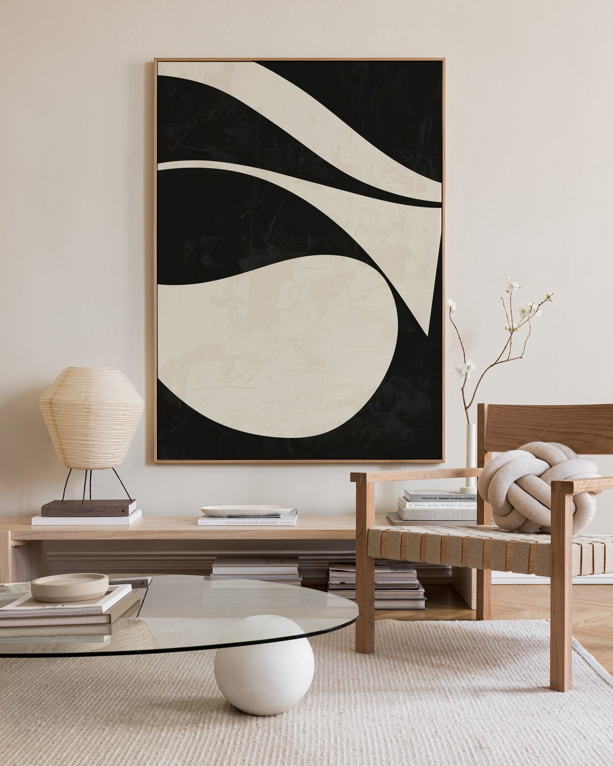 Black and Beige Centerpiece No1 Canvas print