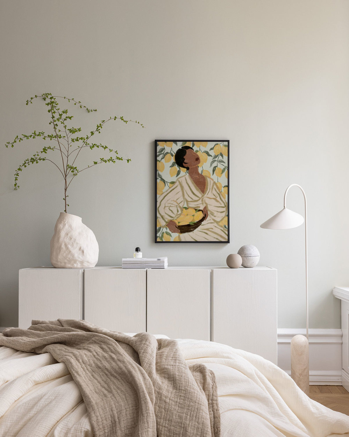 Woman in Citrus Garden Canvas print