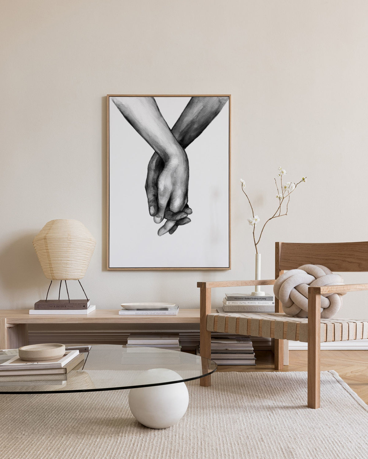 Watercolor Hands No1 Canvas print