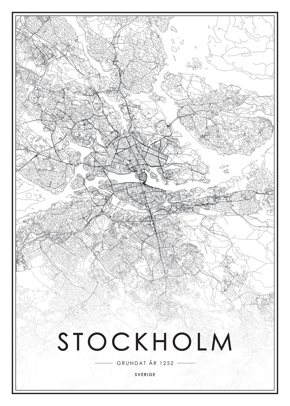 Stockholm Map, Print