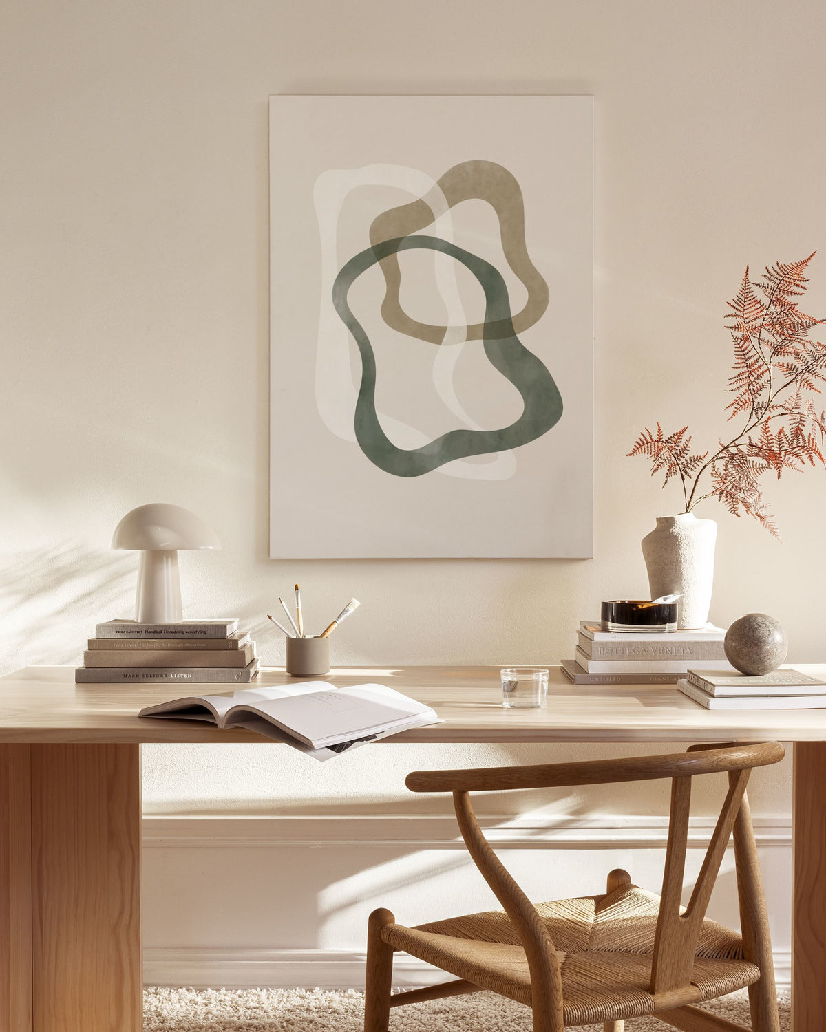 Abstract Green Shapes No2 Canvas print