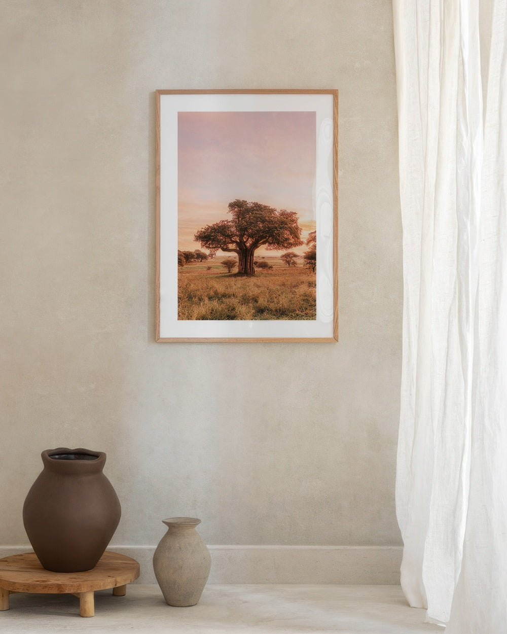 Baobab Tree in Sunrise Print
