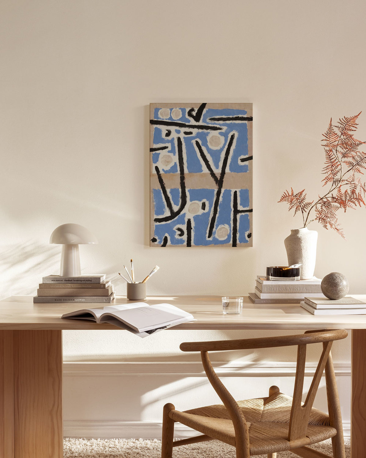 Paul Klee - Untitled Blue and Black Abstract Canvas print